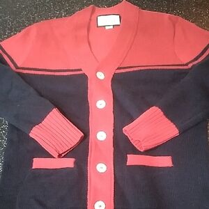 Gucci Men's Red and Black Cardigan